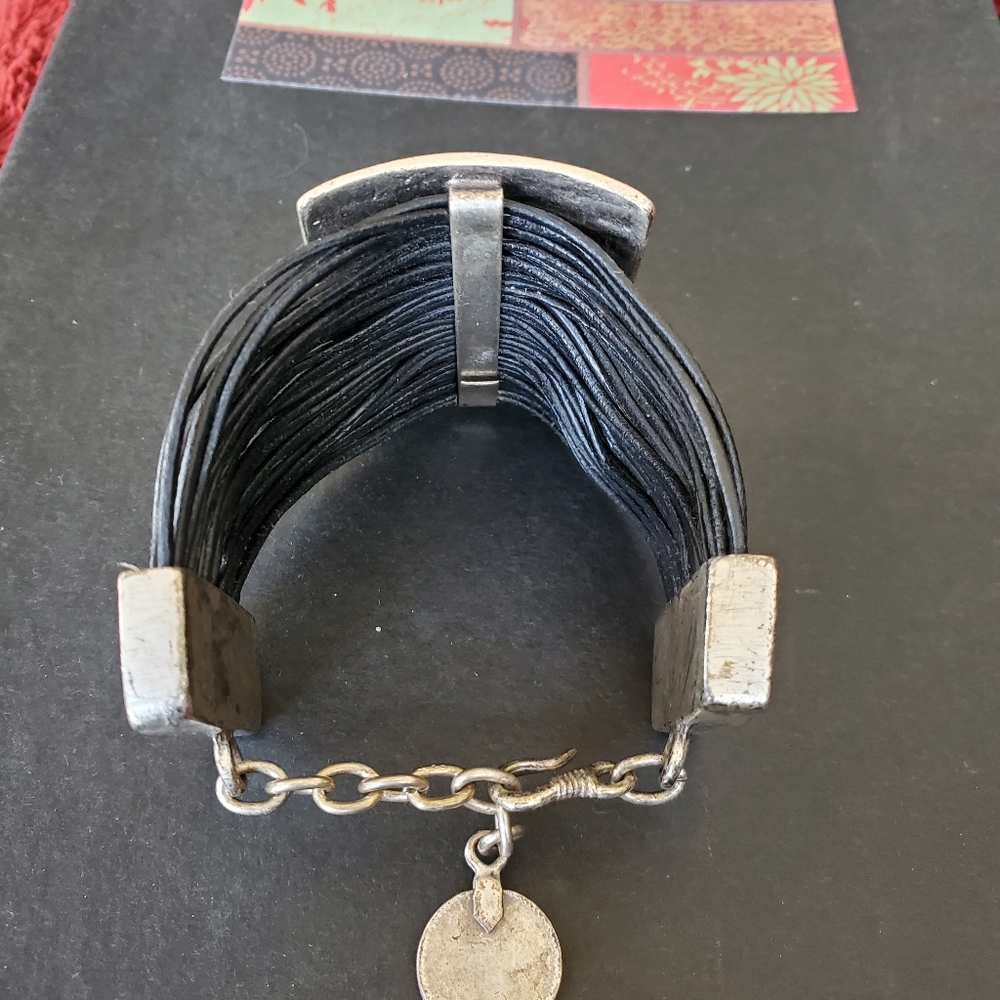 Silver Metal Cuff Statement Bracelet - image 6